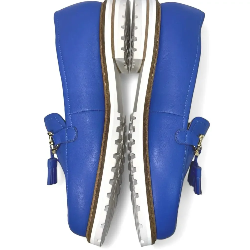 Talbots Tassel Soft Nappa Loafers Laura Bright Blue women’s 7.5 - Picture 3 of 6